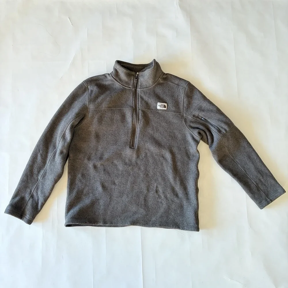 The North Face Gordon Lyons 1/4 Zip Jacket Mens L Green Fleece Pullover Outdoors